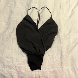 Black Backless Bodysuit